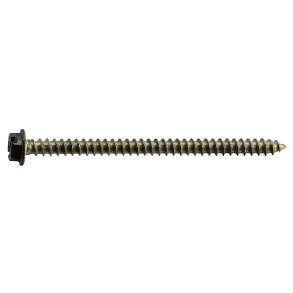 Midwest Fastener Sheet Metal Screw, #8 x 2-1/2 in, Painted 18-8 Stainless Steel Flange Hex Head 12 PK 71026 - main